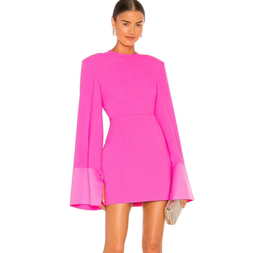 Solace London Sofie Mini Dress in Hot Pink